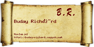 Buday Richárd névjegykártya