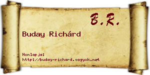 Buday Richárd névjegykártya